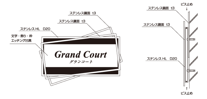 ステンレス銘板 仕様図面