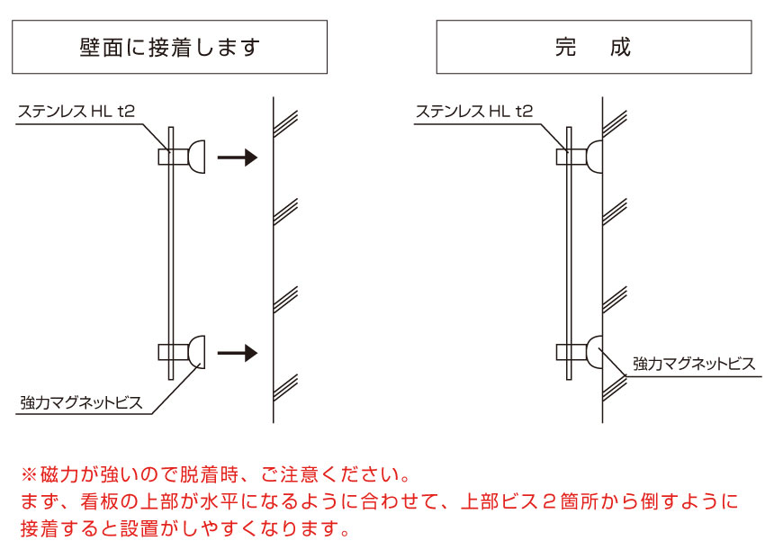 マグネットビスの取付方法 取付説明